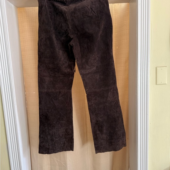 Vintage Jou Jou Skins Brown Suede Lace Up Pants - Picture 5 of 9